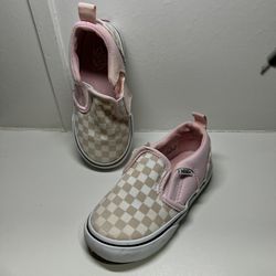 Vans Pink Checkered Slip-On Sneakers Toddler 7.0 