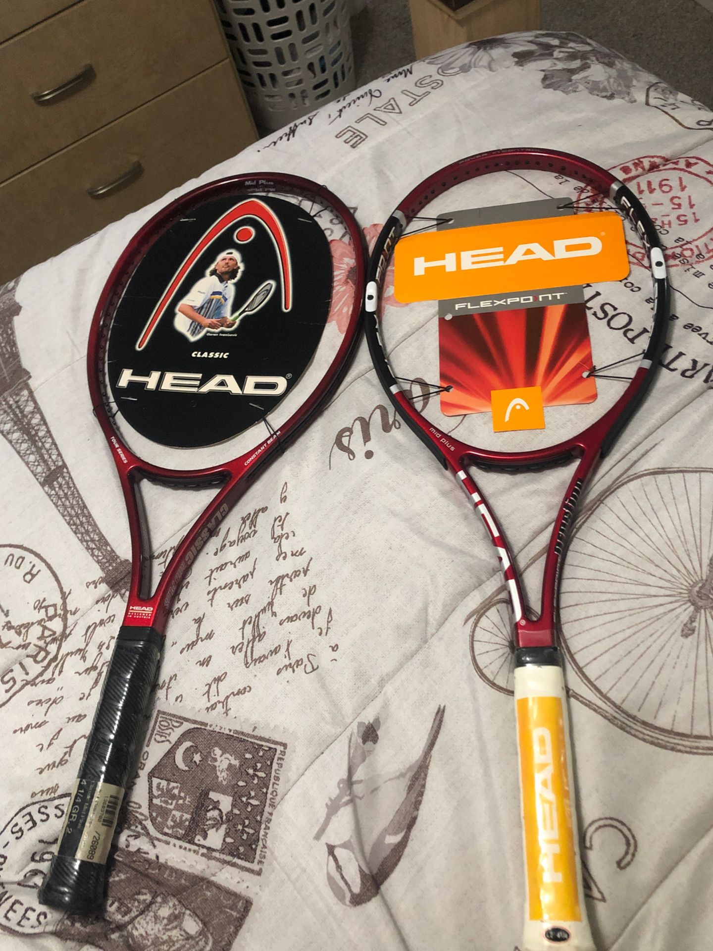 Tennis rackets with holder