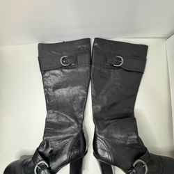 Born Black Leather Side Zippper Boots Size 8.5 