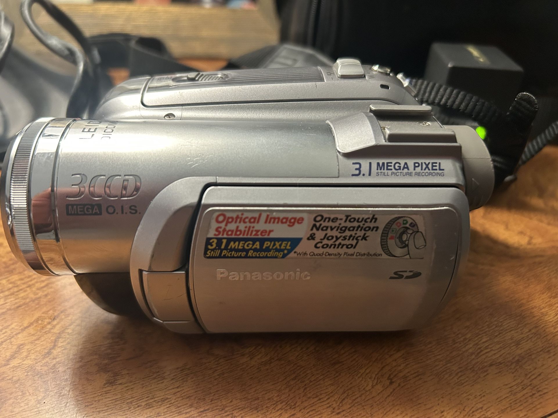 Panasonic video camera with SD card and cassette tape