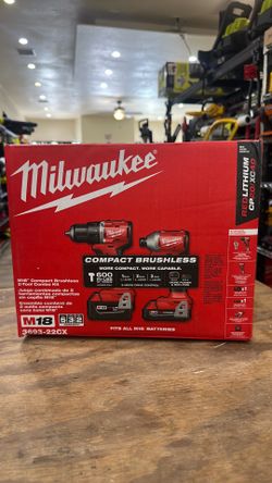 Milwaukee M18 18-Volt Lithium-Ion Brushless Cordless Compact Hammer Drill/Impact Combo Kit (2-Tool) with (2) Batteries, Bag