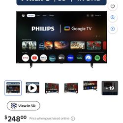 Philips 55" Class 4K Ultra HD (2160p) Google Smart LED TV (55PUL7552/F7)