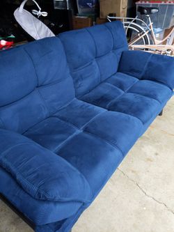 Royal blue futon sofa