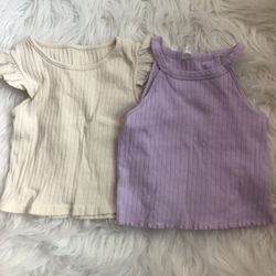 SHEIN 4Y/4T purple and beige adorable tops for little girls
