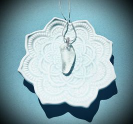 Hawaiian White Sea glass on 925 Sterling silver & cubic zirconia clasp $5 FLAT FEE US SHIPPING ✈️