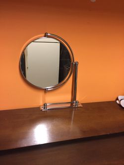 Two side magnified mirror 9” diameter wall attach