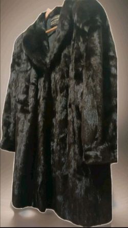 🥇Outstanding high-quality MINK fur coat black Women's Large long sleeves jacket