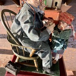 Norman Rockwell "Doctor and The Doll" 3-d vintage figurine As Is, just beautiful