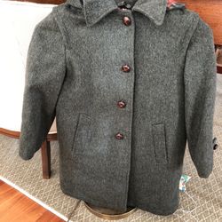 Child’s Boiled Wool Coat With Hood