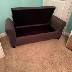 Gray Storage Ottoman 