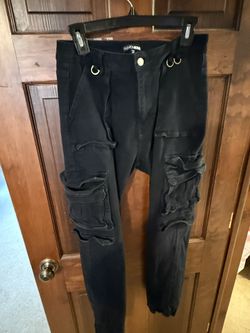 Fashion Nova Black Cargos