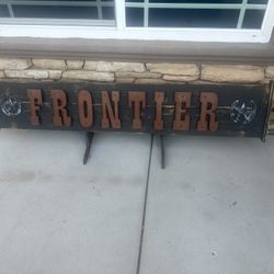 Rustic Wood And Steel Sign 