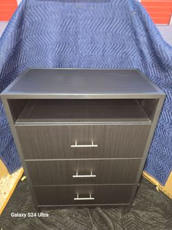 Grey and Metal 3-door dresser