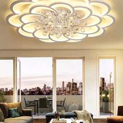 Living room headlight crystal lamp modern simple and atmospheric household 2024 new high-end light luxury creative round bedroom lamp