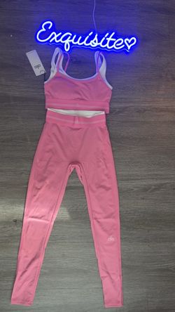 Alo Yoga Pink Sports Bra and Leggings Set