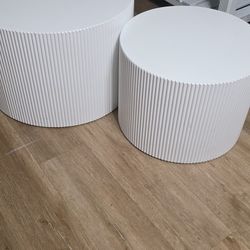 White Round 2 Piece Tables