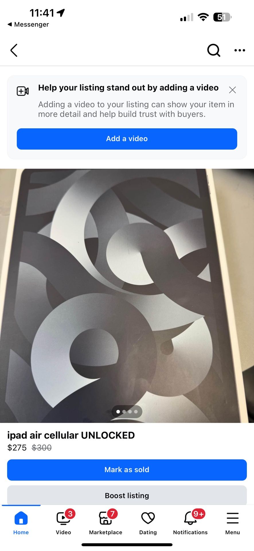 IPAD AIR CELLULAR carrier unlocked! w/ apple pencil