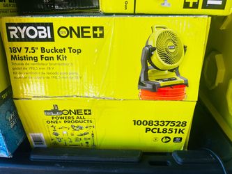 Ryobi 18V 7.5" Bucket Top Misting Fan Kit