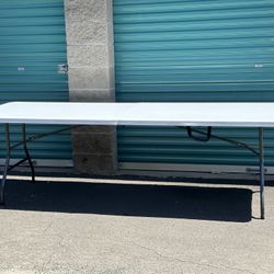 Cosco 8 Foot Centerfold Folding Table, White