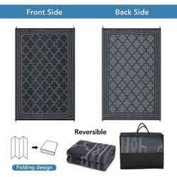 9x12 - Reversible Outdoor Patio Mat with Carry Bag