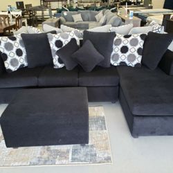 Elegant Black Sectional