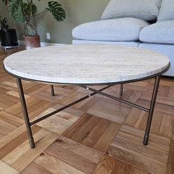 West Elm Travertine Coffee Table