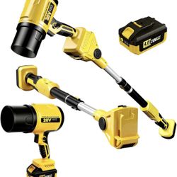 2 in 1 Cordless Leaf Blower for DEWALT 20V Max Battery, 740-CFM 190-MPH Handheld Electric Dust Blower, 77 Inch Adjustable Pole, Battery Powered Blower