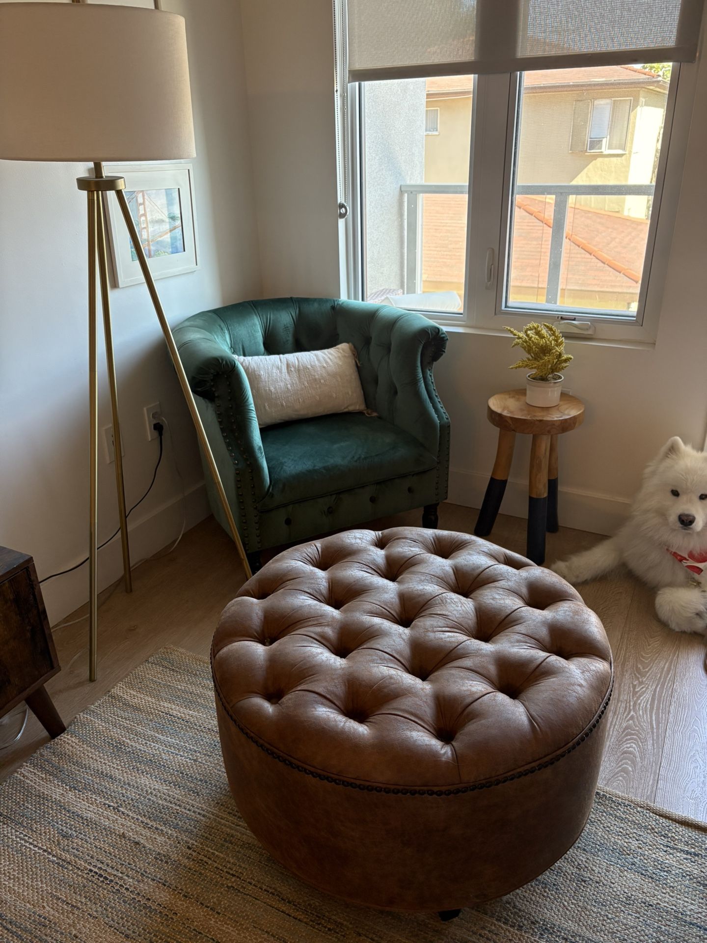 Vegan Leather Ottoman