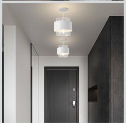 New in box 9.8" Modern Pendant Lights Kitchen Island with Durable Metal Shades,2 Pack - White Pendant Lighting,Adjustable Hanging Light Fixture