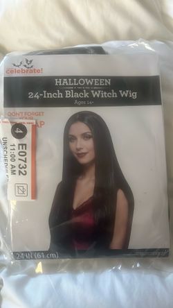 24 Inch Halloween Black Witch Wig 