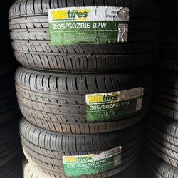 205-50-16 (4) New All Season Tires Installed 50,000 Miles Free Rotations $250 Cash Price Installed