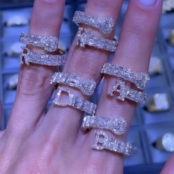 10K Natural Diamonds Initial Rings 