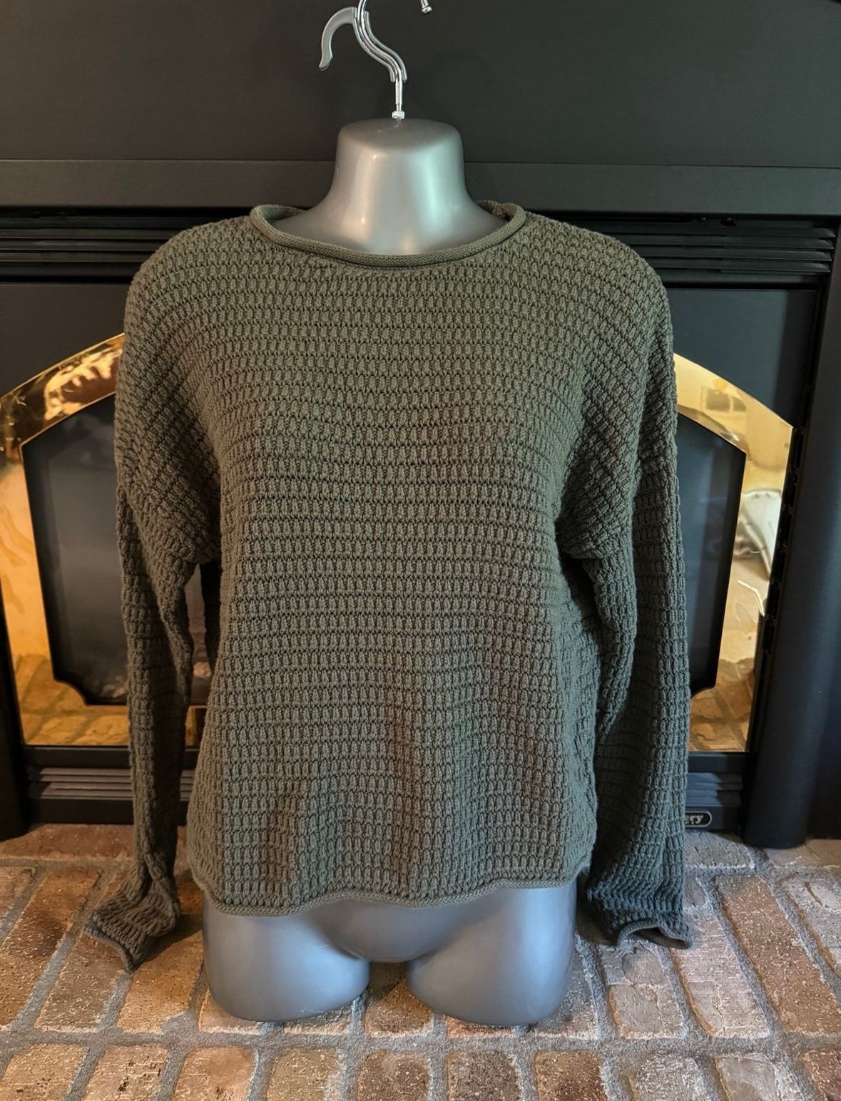 Universal Thread Women's Chunky Knit Cardigan Sweater Olive Green, Size M