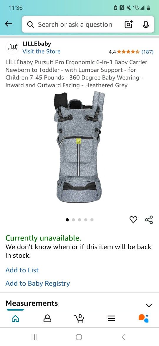 LÍLLÉbaby Pursuit Pro Ergonomic 6-in-1 Baby Carrier