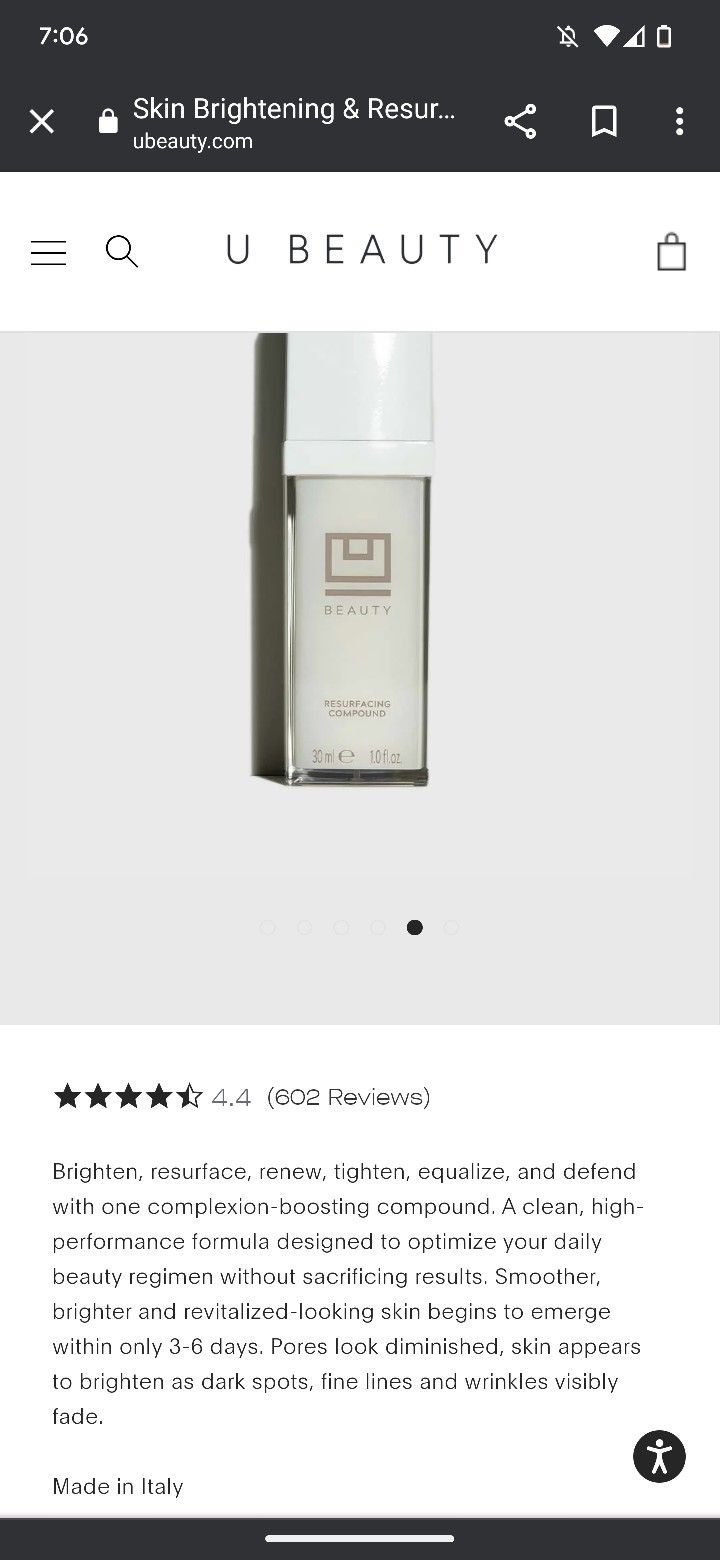 U Beauty, Resurfacing Compound. 30 ml, Retail Value $148.
