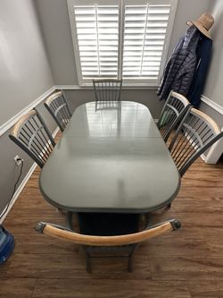 Dining Room Table and 6 Chairs Solid Wood