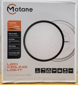 Brand New in Box! Matane 12 Inch Led Ceiling Light LS-CL-G2-24W-Din-BK/N