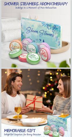 Shower Steamers Aromatherapy 8 PACK - Gifts for Women, Shower Bombs with Essential Oils, Self Care and Stress Relief Stocking Stuffers, Relaxation Bir