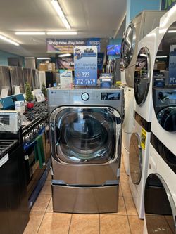 LG 9.0 Cu.Ft. Front Load Gas Dryer with Pedestal