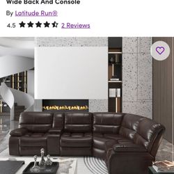 5 Seat Leather Recliner Couch 