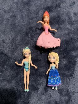 3 Disney Princess 3" Polly Pocket Dolls