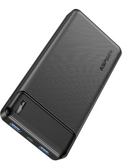 AsperX Portable Charger, PD 22.5W 15000mAh Power Bank Fast Charging 3 Device,