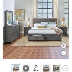 5 Piece Costco King Bedroom Set With Mattress Like New 