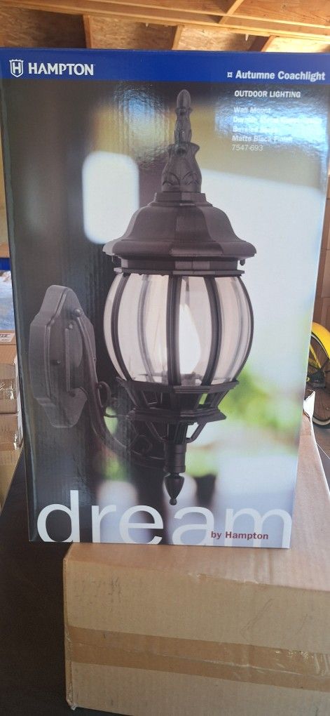 Wall Light. New" Outdoor Lighting,  Lanterns  Black  New"