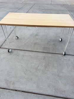 Wood Top Desk Table with Casters