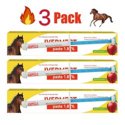 3 Packs Paste Wormer 0.21 oz Horse Dewormer Durvet Apple Flavor Safe & Effective