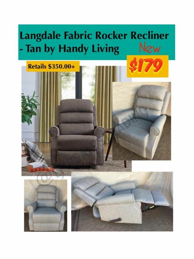 Langdale fabric rocker recliner by Handy Living for Sale in