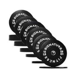 410lb Olympic Barbell 2-Inch Rubber Bumper Plate Weight Set for Strength Training, Multiple Options