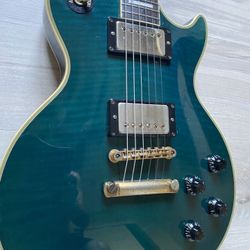 Burny RLC Custom Limited Model RARE !! 1987 Transparent Blue/ Green!! TRADES! Or Cash