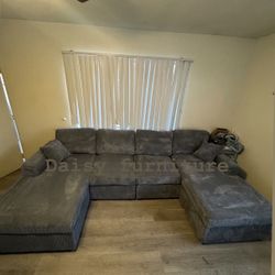 BRAND NEW DARK GRAY DOUBLE CHAISE SECTIONAL